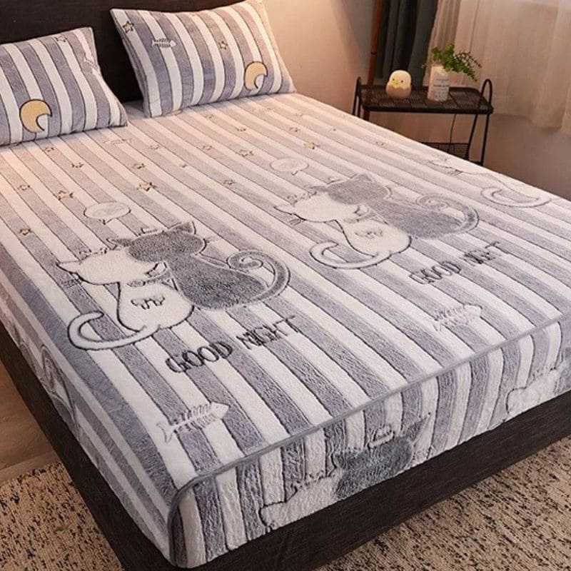 Lençol de Cama de Pelúcia com Elástico