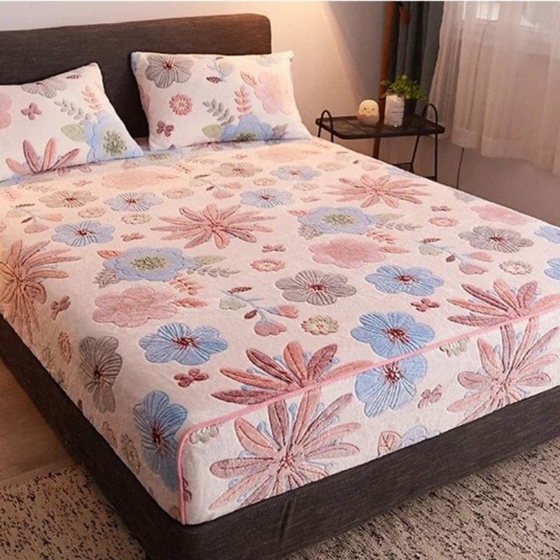 Lençol de Cama de Pelúcia com Elástico