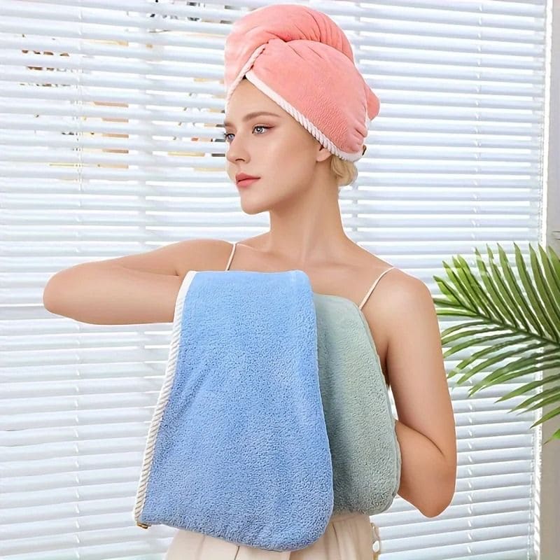 Toalha de Cabelo, Toalha de Microfibra, Toalha para Secagem Rápida, Toalha Antifrizz, Toalha de Algodão, Toalha Suave, Toalha Absorvente, Toalha Turbante, Toalha para Cabelos Longos, Toalha de Luxo, Toalha para Banho, Toalha Leve, Toalha Lavável, Toalha Confortável, Toalha para Cuidados Capilares, Toalha Ideal para Rotina de Beleza, CoreUtilidades