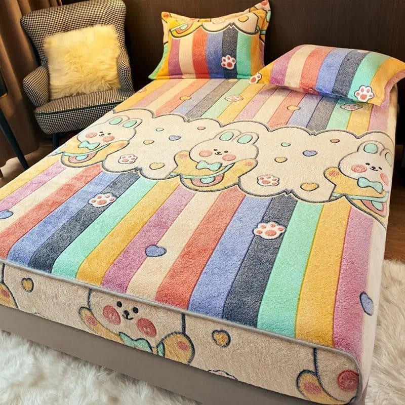 Lençol de Cama de Pelúcia com Elástico