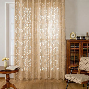 Cortina Jacquard Designer Folhas